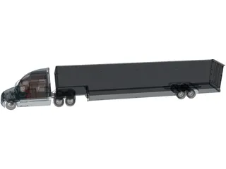 Freightliner Truck and Trailer 3D Model preview