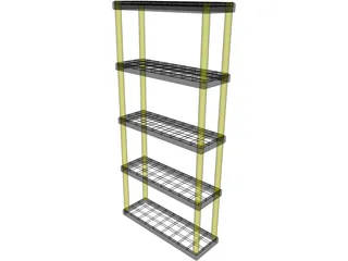 Plastic Shelf Unit 3D Model preview