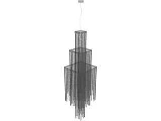 White Chandelier 3D Model preview