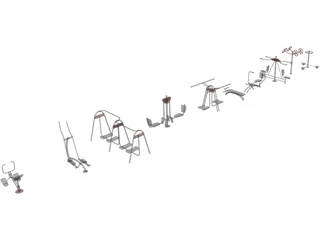 Sport Fitness Set 3D Model preview