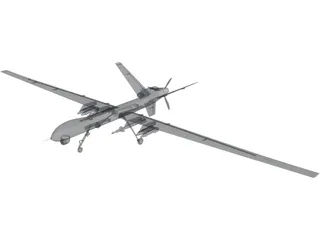 General Atomics MQ-1 Predator UAV 3D Model preview