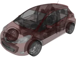Toyota Yaris 5-door (2012) 3D Model preview