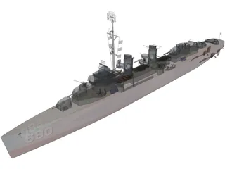 USS Fletcher 3D Model preview