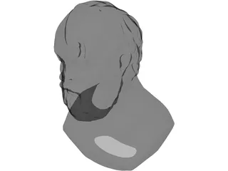 Socrates Bust Sculpture 3D Model preview