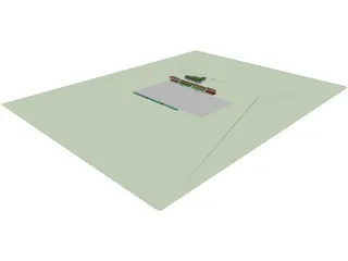Football Stadium with Pub 3D Model preview