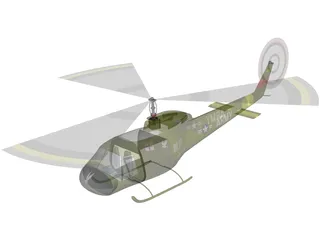 Bell UH1-B Huey 3D Model preview