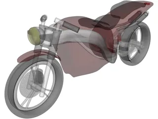 Racing Motorbike Concept 3D Model preview