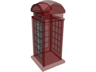 Phone Booth UK 3D Model preview