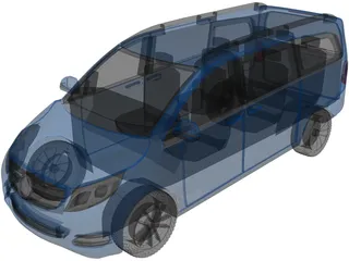 Mercedes-Benz V-Class CDI (2014) 3D Model preview