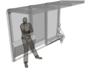 Bus Stop 3D Model preview