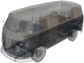 Volkswagen Kombi (1967) 3D Model preview