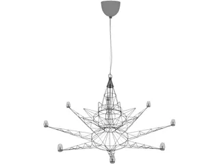 Lightweight Suspension Lamp 3D Model preview