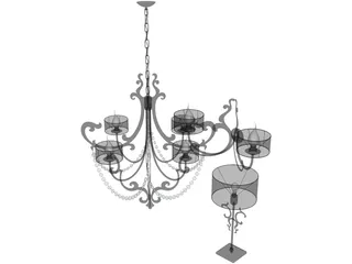 Cantori Lago Lamps 3D Model preview