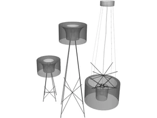 Flos Ray Lamps 3D Model preview