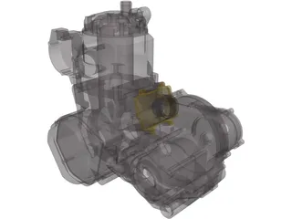 Honda CR250 Engine 3D Model preview