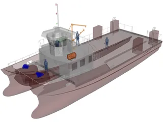 Tug Boat 3D Model preview