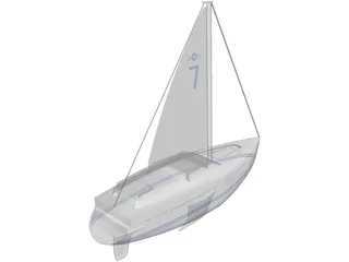 Oyster Sailboat 3D Model preview