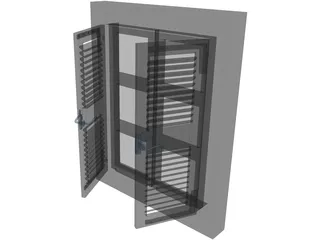 French Window 3D Model preview