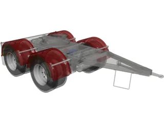 Tandem Axle Dolly 1540 Axle Centers 3D Model preview