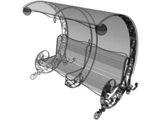 Garden Bench 3D Model preview