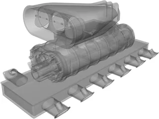Intake Manifold with Supercharger 3D Model preview