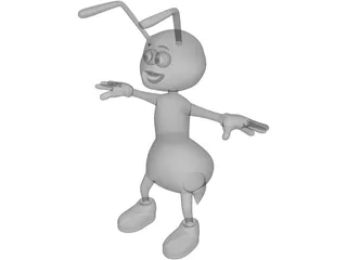 Bee Cartoon Character 3D Model preview