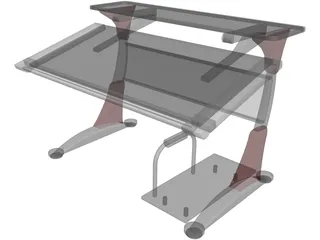 Modern Office Desk 3D Model preview