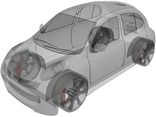 Nissan Micra [Tuned] 3D Model preview