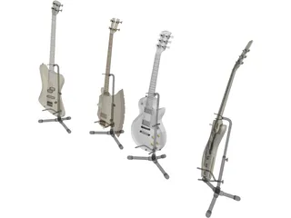 Electric Guitars Collection 3D Model preview