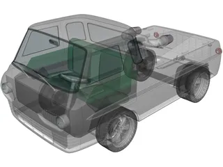 Ford E100 Econoline Dragster (1961-1967) 3D Model preview