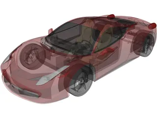 Ferrari 458 Italia 3D Model preview