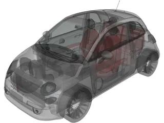 Fiat 500 (2008) 3D Model preview