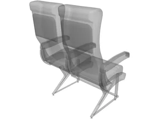 Commercial Jet Seat 3D Model preview