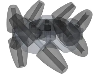 Mecanum Wheel 3D Model preview