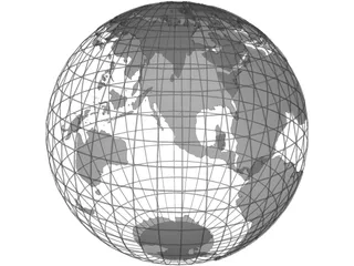 Globe Map Frame 3D Model preview