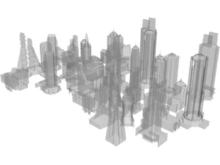 Skyscrapers Collection 3D Model preview