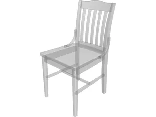 Old American School Chair 3D Model preview