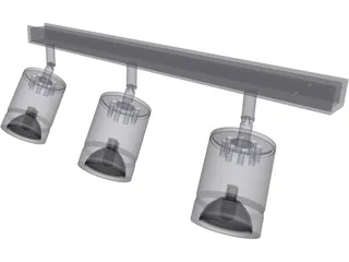 Lamps on Railing 3D Model preview