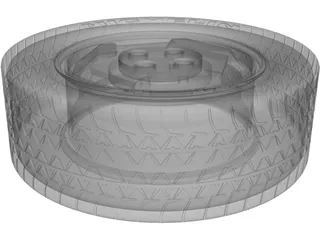 Wheel with Tyre 3D Model preview