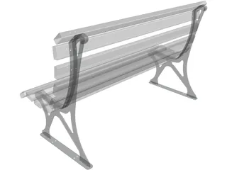 Park Bench 3D Model preview