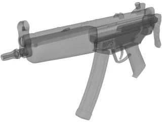 MP5 Machine Gun 3D Model preview