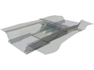 Large Scale Dam 3D Model preview