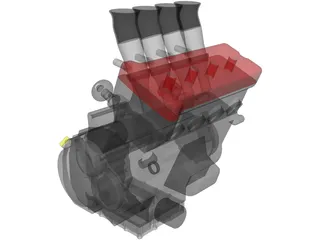 Suzuki GSX-R1000 Engine 3D Model preview