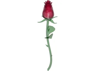Rose Flower 3D Model preview