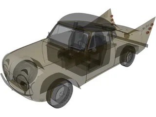 Mr. Beep Cartoon Car 3D Model preview