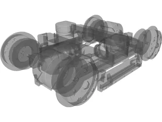 Konstal 105 Tram Rail 3D Model preview