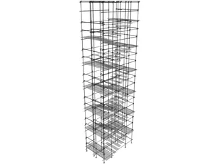 Scaffold Stairs 3D Model preview
