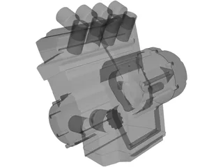 Yamaha R1 5JJ Engine 3D Model preview