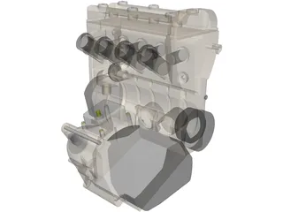 Suzuki GSX-R600 K1-3 Engine 3D Model preview