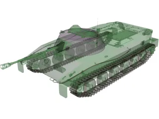 PT-76 Amphibious Tank 3D Model preview